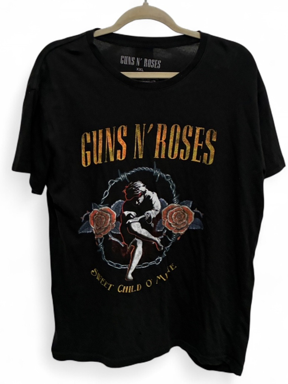 Guns N Roses Sweet Child O' Mine Black Graphic Short Sleeve Band Tee
